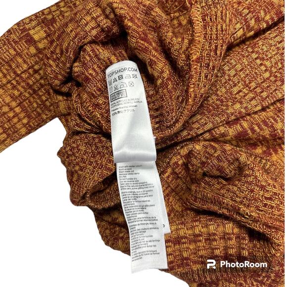 Topshop Womens Sz 6 Red Yellow Turtle Neck Long Sleeve Pullover Jumper Top - Picture 11 of 11